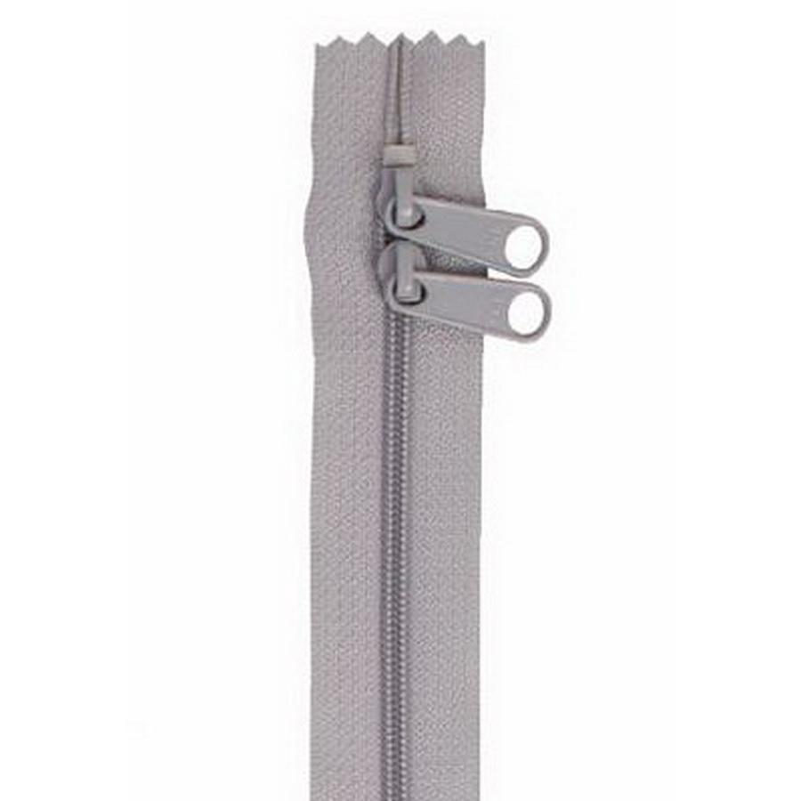 Handbag Zippers, 40 in Double Slide-Pewter