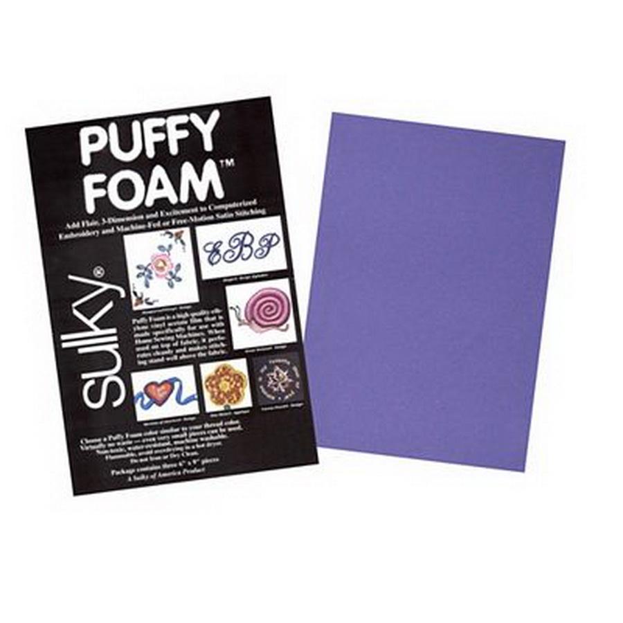 Sulky Puffy Foam Purple 2MM  6in x 9in 3 Pieces (44105)