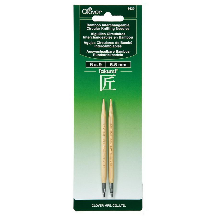 Clover No. 9 Bamboo Interchangeable Circular Knitting Needles (Quantity 3)
