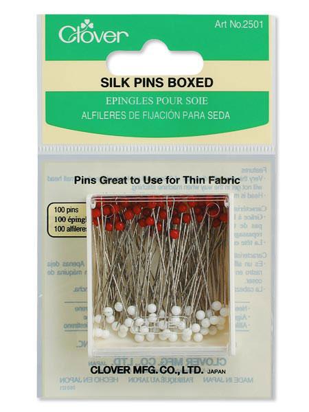Clover Glass Head Silk Pins 100/pkg (2501)