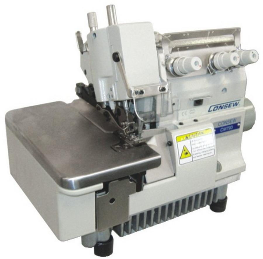 Consew CM793 - 2 Single Needle, 3 Thread Overlock with Assembled Table and Servo Motor
