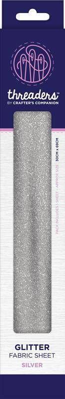 Threaders Glitter Fabric Sheet - Silver