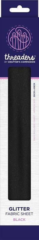 Threaders Glitter Fabric Sheet - Black