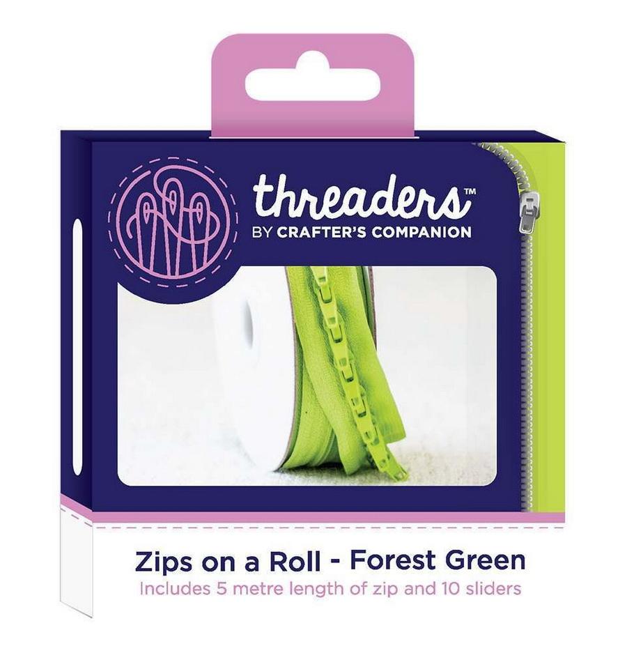 Threaders Zips on a Roll - Forest Green