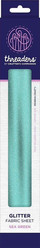 Threaders Glitter Fabric Sheet - Sea Green