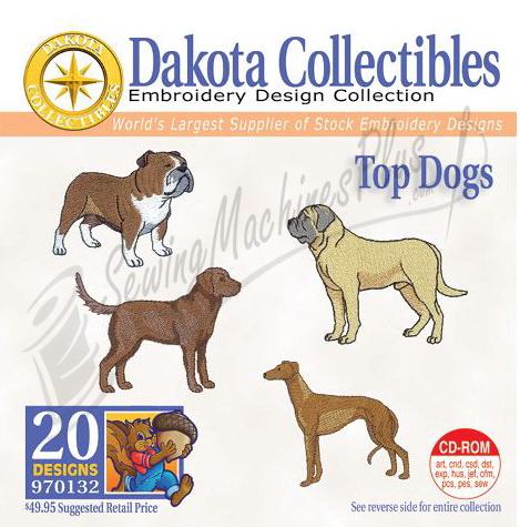 Dakota Collectibles  Top Dogs Embroidery Designs - 970132