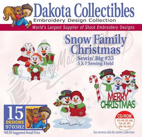 Dakota Collectibles Snow Family Christmas Embroidery Designs - 970382