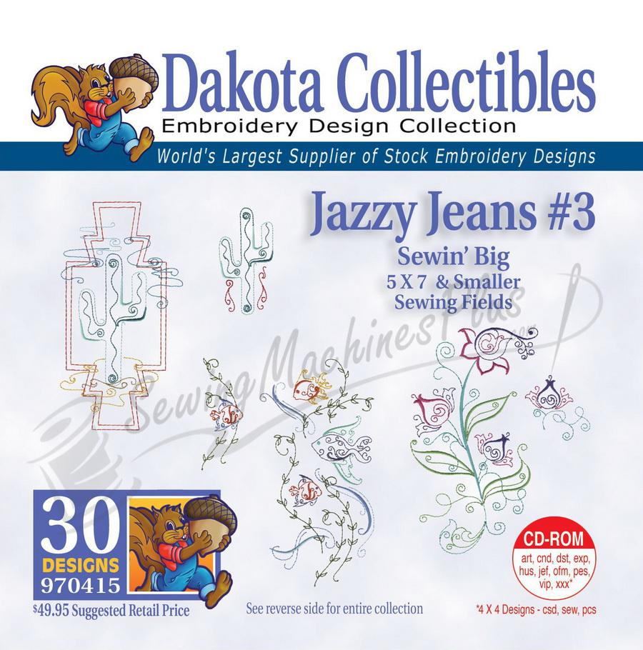 Dakota Collectibles Jazzy Jeans 3 Embroidery Designs - 970415