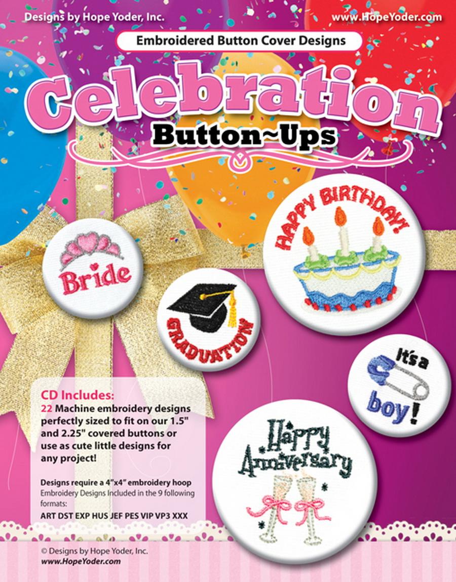 Button~Ups Celebration Embroidery CD - Designs by Hope Yoder
