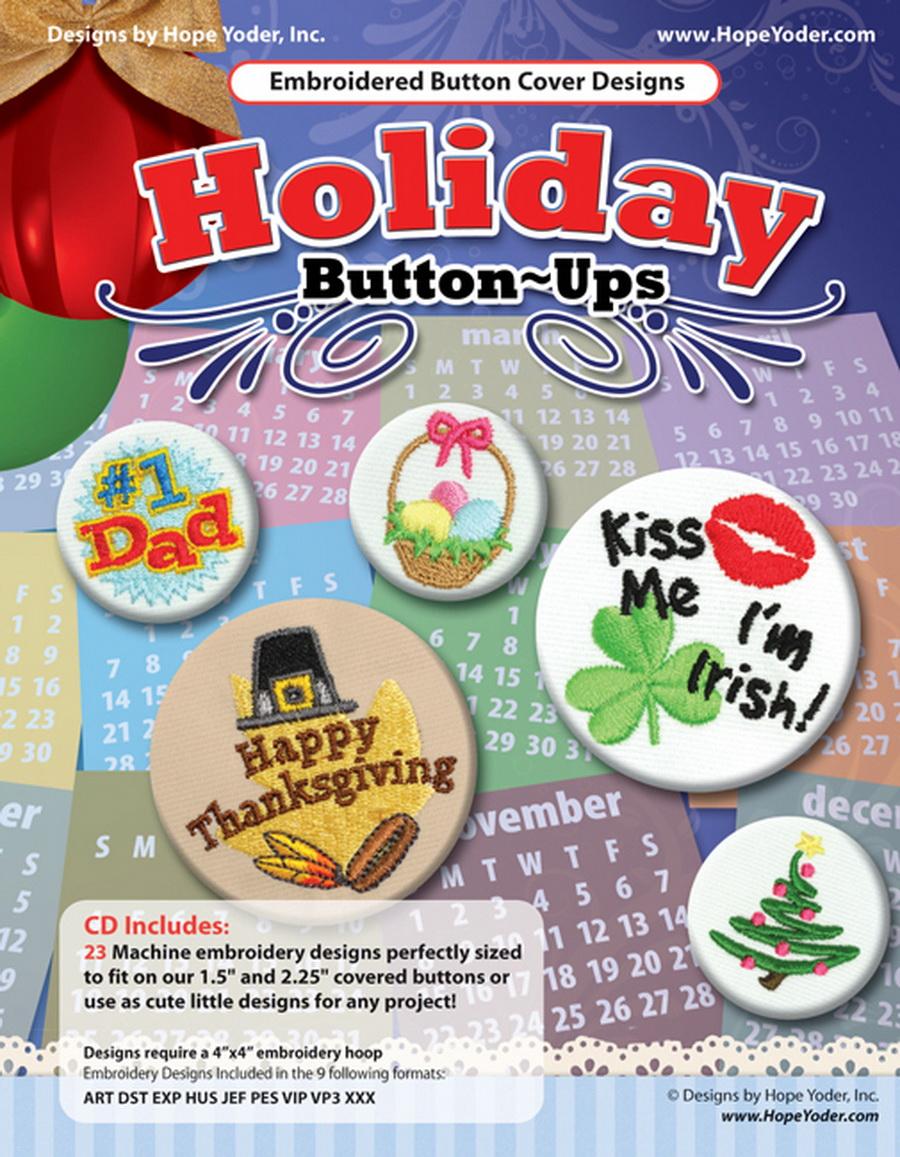 Button~Ups Holiday Embroidery CD - Designs by Hope Yoder