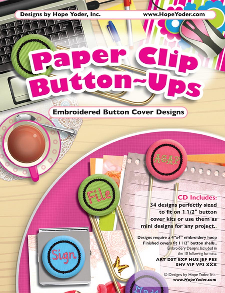 Button~Ups Paper Clip Embroidery CD - Designs by Hope Yoder