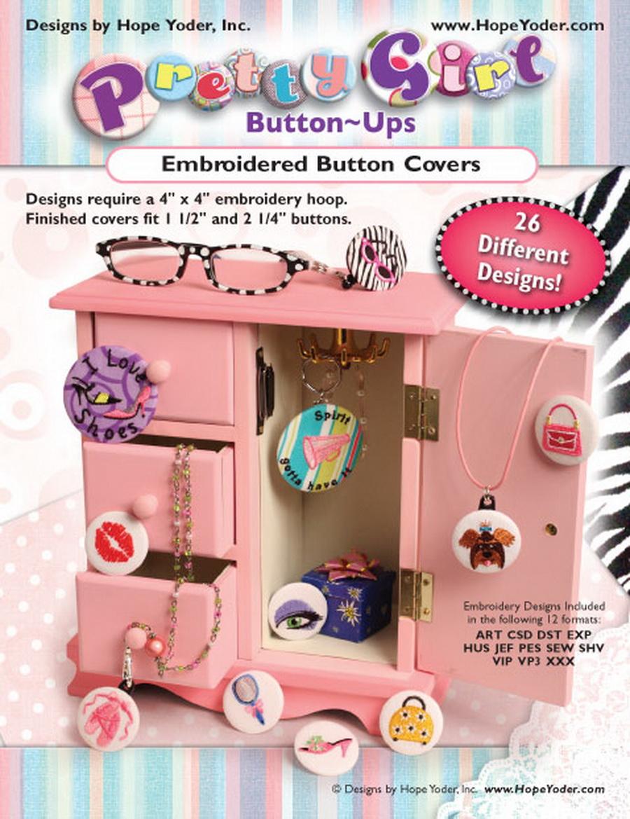 Button~Ups Pretty Girl Embroidery CD - Designs by Hope Yoder