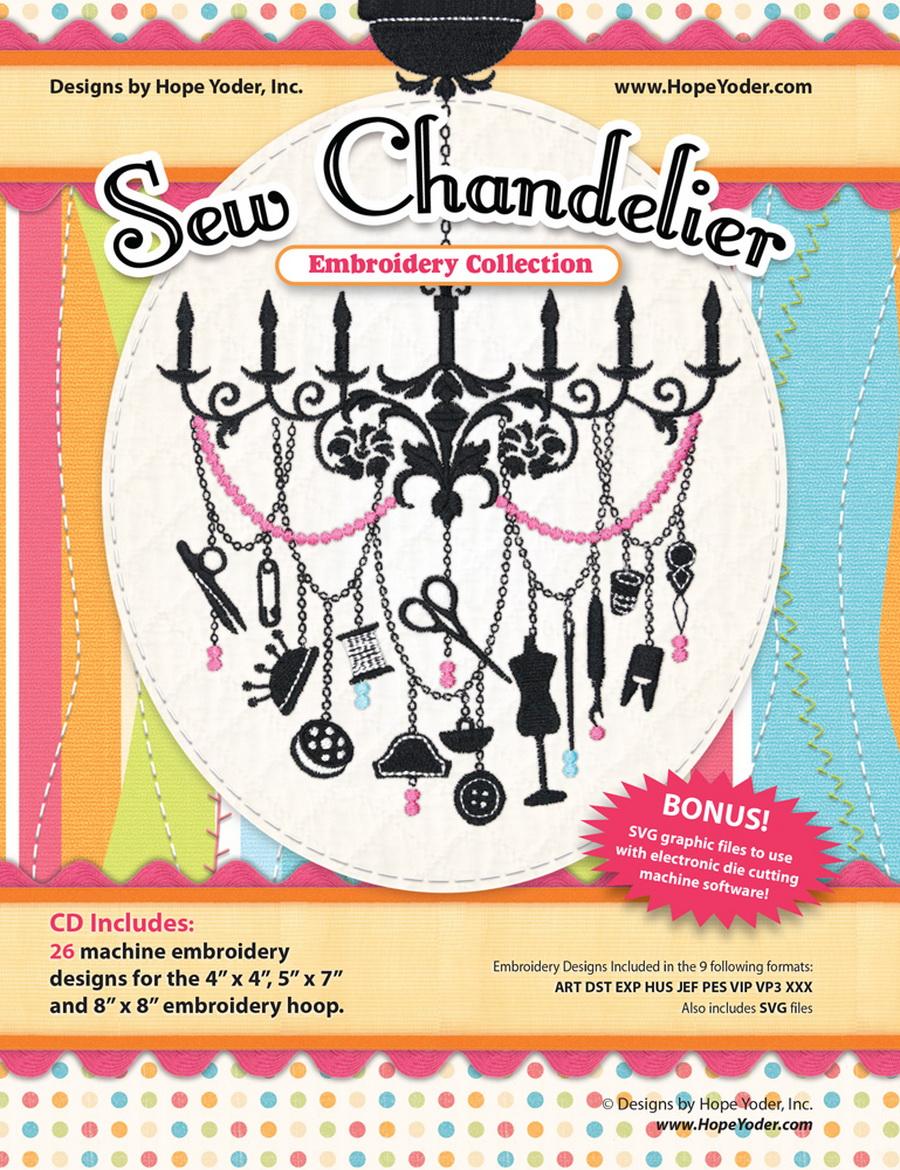 Sew Chandelier Embroidery CD w/SVG - Designs by Hope Yoder