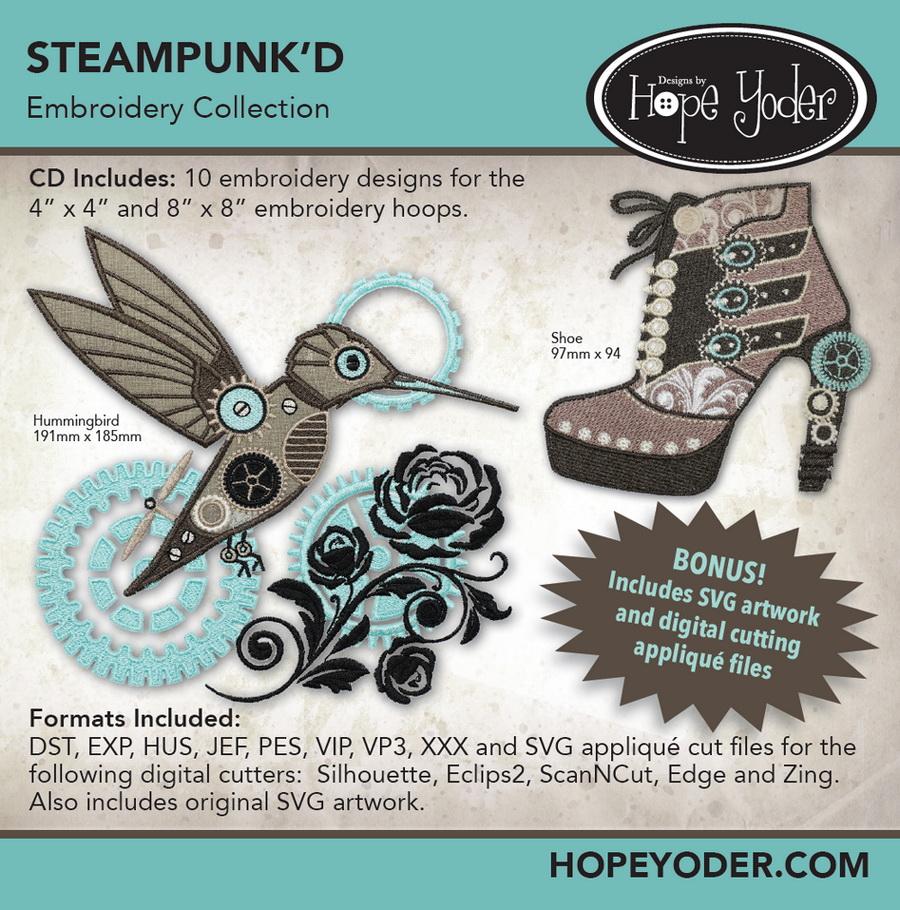 SteampunkD Embroidery CD w/SVG