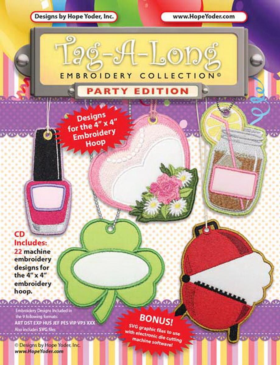 Tag-A-Long Party Edition Embroidery CD w/SVG - Designs by Hope Yoder