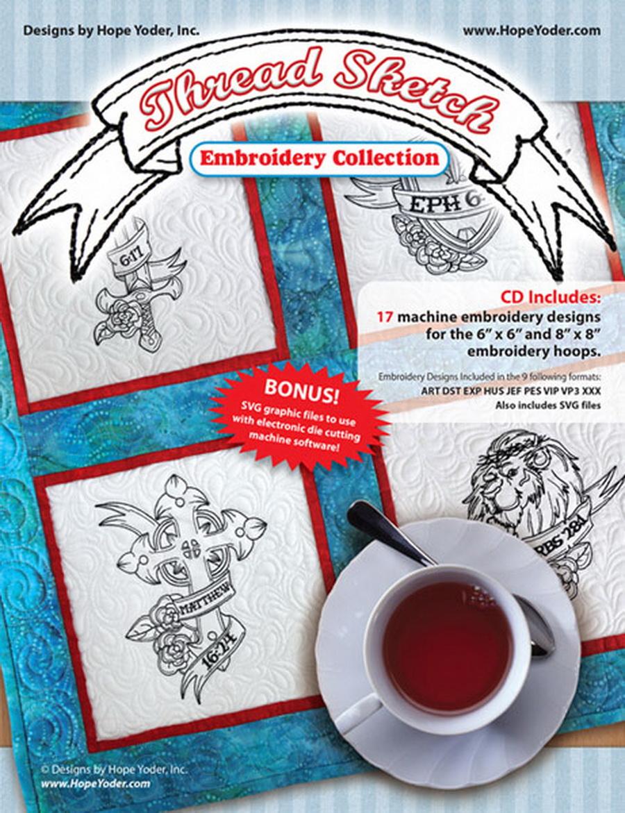 Thread Sketch Embroidery CD w/SVG