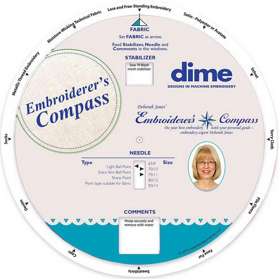 Dime Embroiderers Compass Tool from Deborah Jones