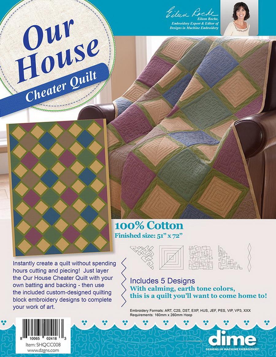 Dime Our House Cheater Quilt with Designs (SHQCC008)