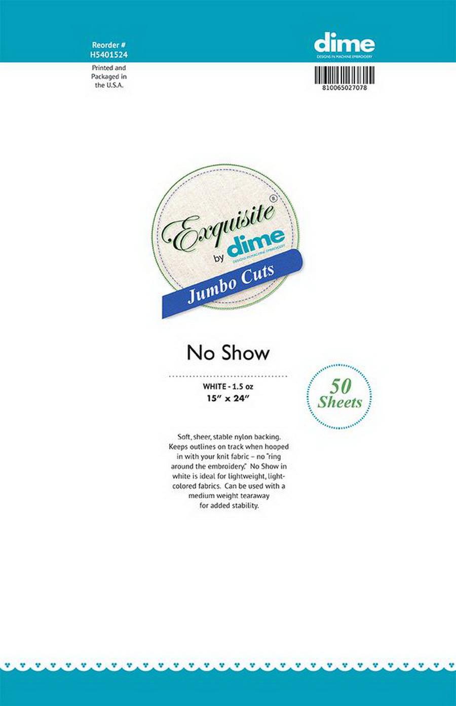 DIME Exquisite Jumbo Cuts (15" x 24" No Show Cutaway - 50 sheets)