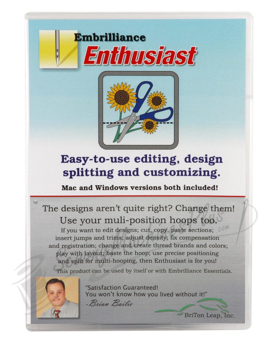 Embrilliance Enthusiast Embroidery Software for Mac and PC (EHF10)