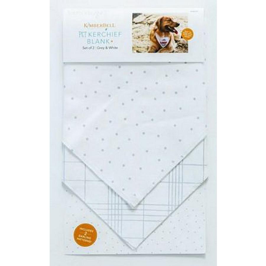 Pet Kerchief Blanks, Set of 2, Grey and White