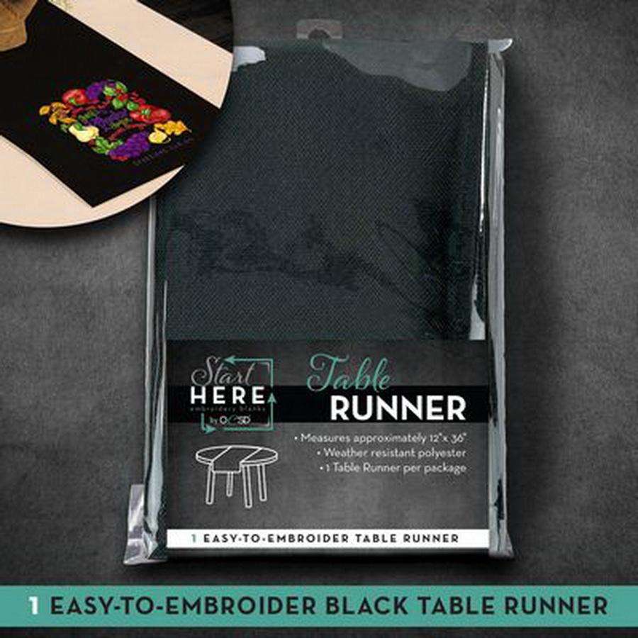 Table Runner 12 in x36 in Black