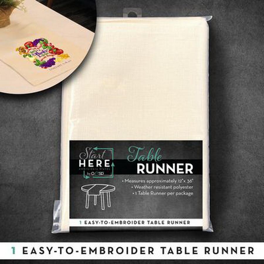 Table Runner 12 in x36 in White