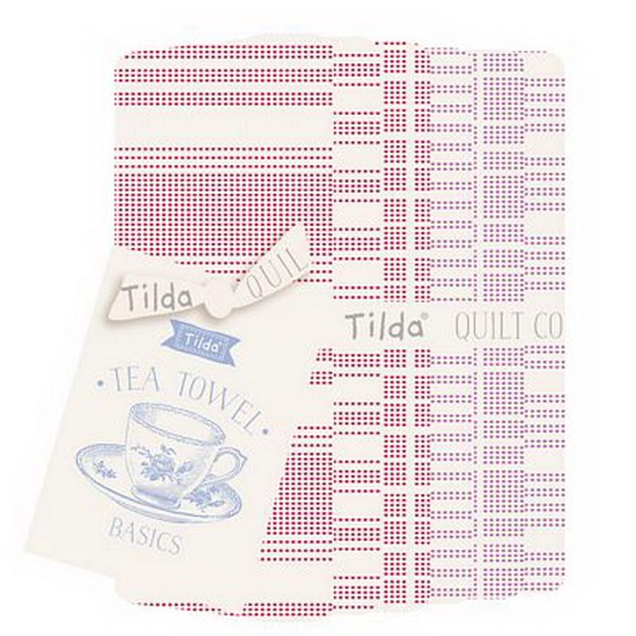 Tilda-Tea Towel Basics Fat Quarter Bundle - Red Plum