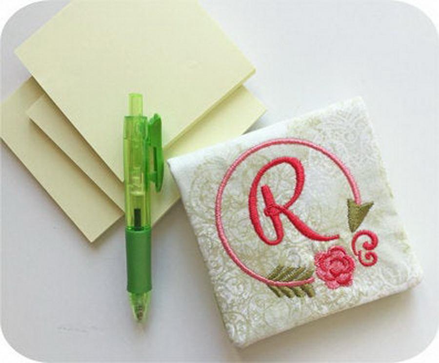 Embroidery Garden Note Pad Holders and Credit Card Wallet