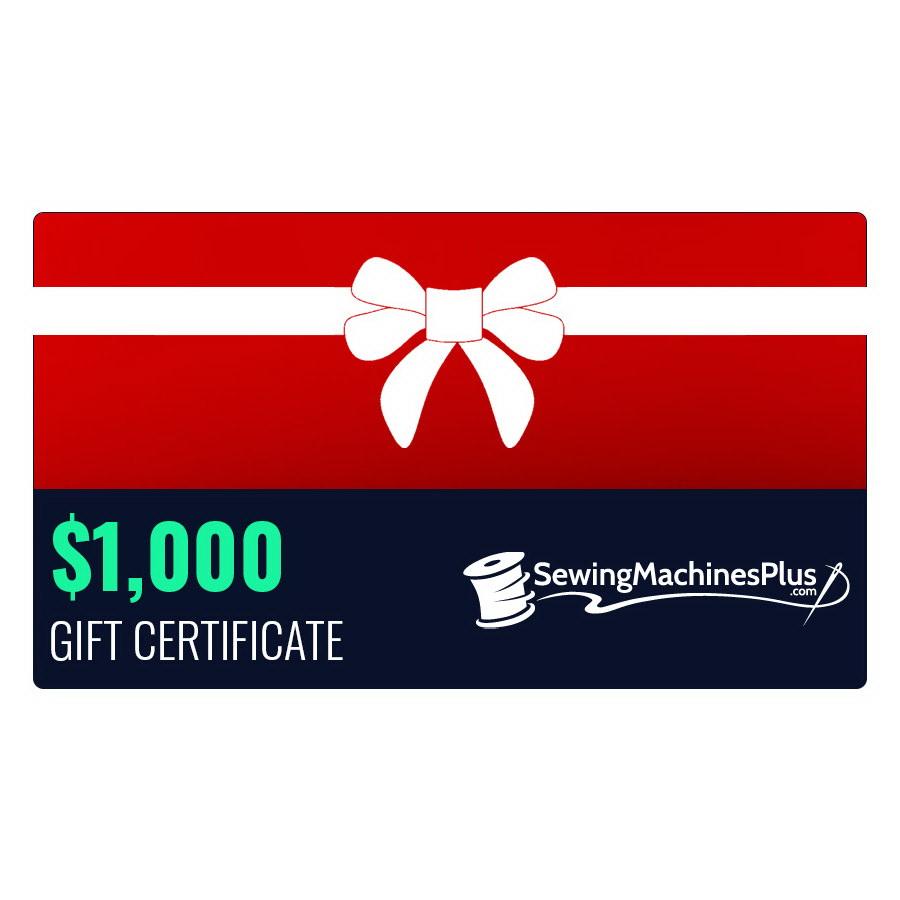 $1,000 Gift Certificate - Sewingmachinesplus.com