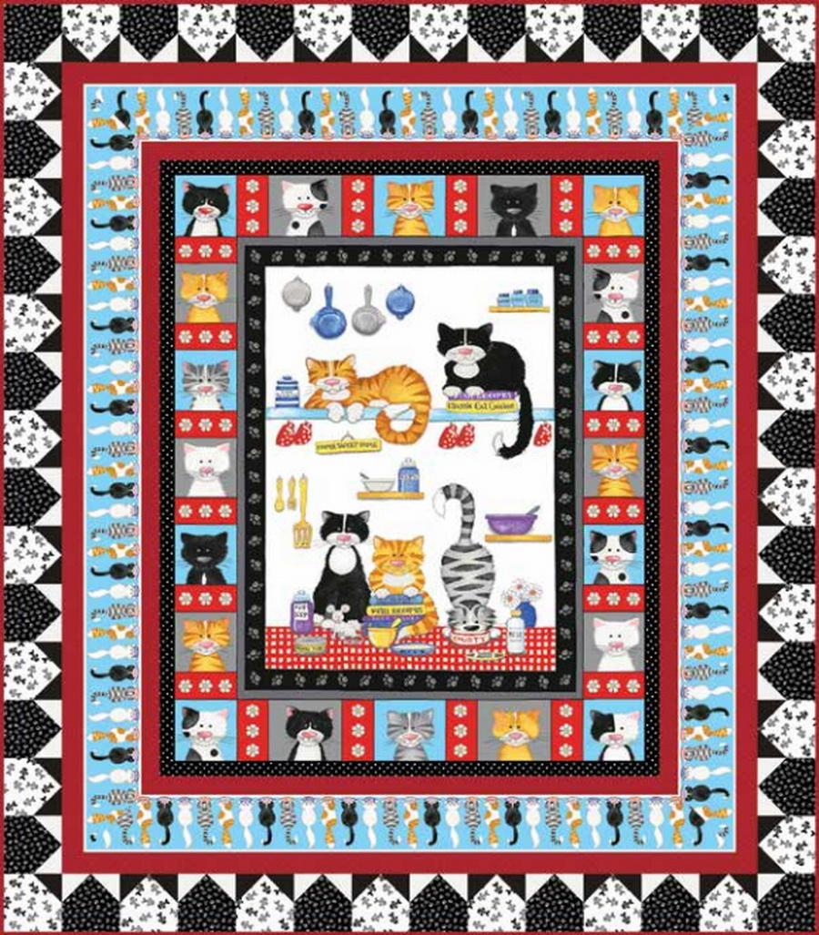 Henry Glass - The Cats Meow Quilt Fabric Kit 1 by Kate Mawdsley
