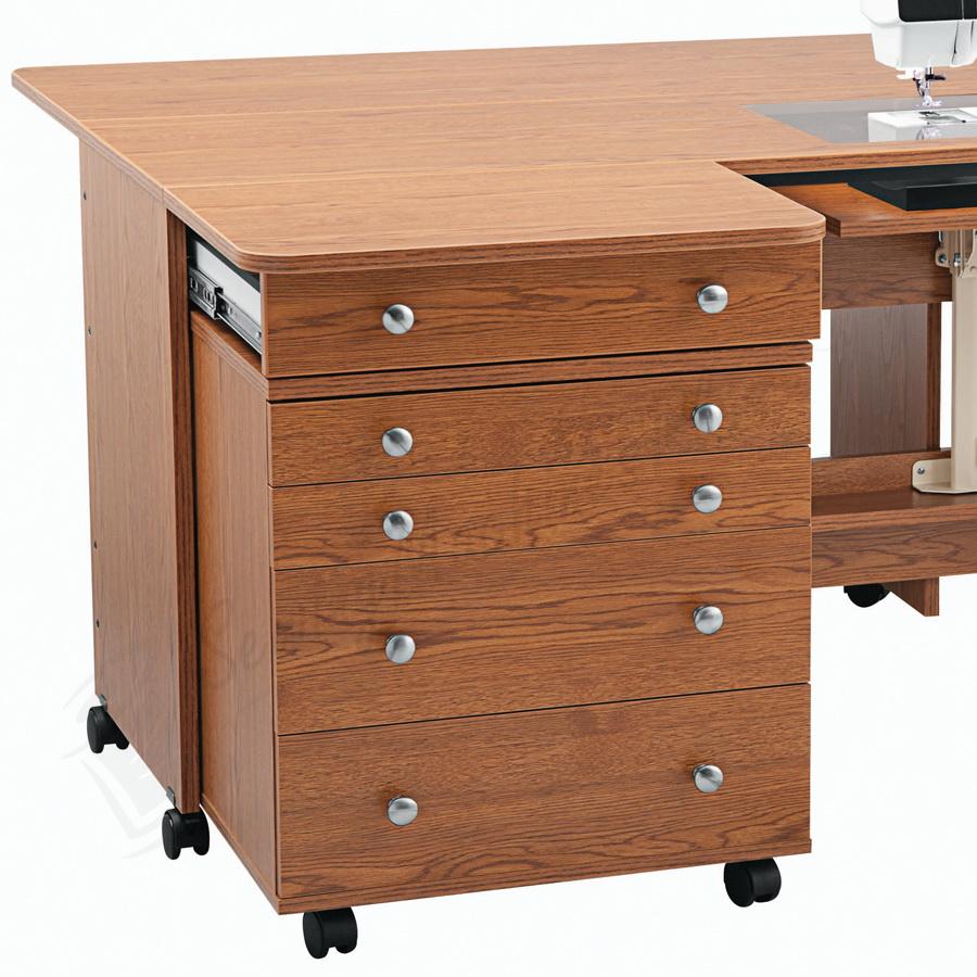 Inspira Quilters Cabinet 4 Drawer Storage Caddie - Oak