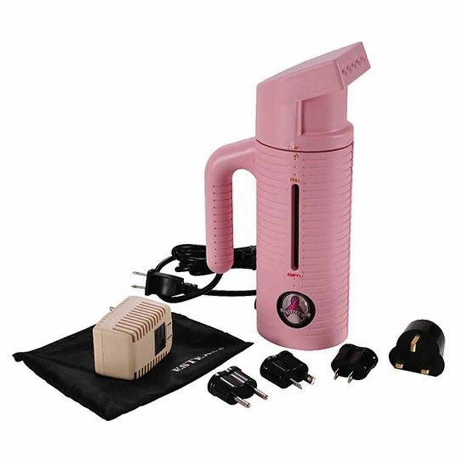 PINK Jiffy Travel Steamer with Voltage Converter Kit