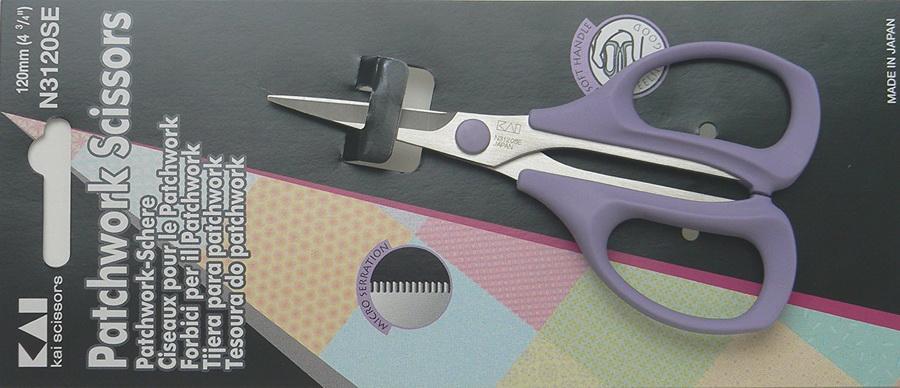 Kai N3120 4 3/4 Inch Serrated Patchwork Scissor