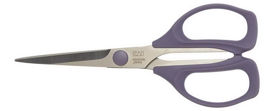 KAI N3160 6 1/3 Inch Micro Serrated Blade Patchwork Scissor