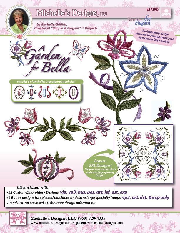 Michelles Designs - A Garden for Bella Embroidery Designs (#3739D)