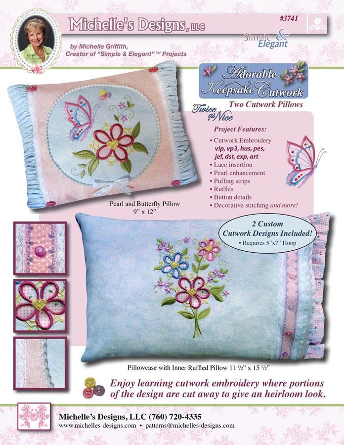 Michelles Designs - Adorable Cutwork Pillows Embroidery Designs (#3741)