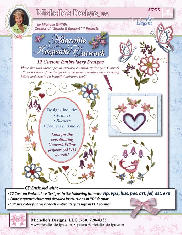 Michelles Designs - Adorable Keepsake Cutwork Embroidery Collection (#3742D)