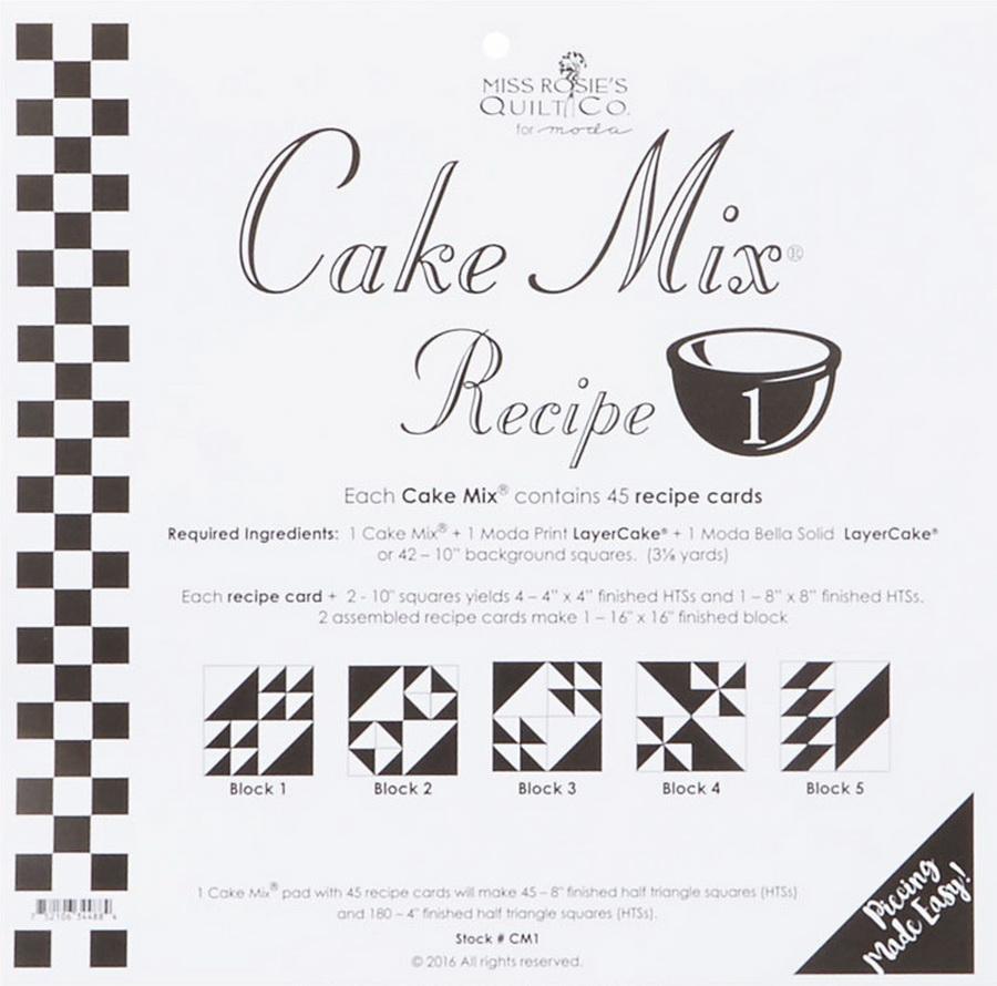 Cake Mix Recipe 1 44ct - CM1 Miss Rosie#1