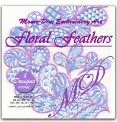 Momo-Dini Embroidery Designs - Floral Feathers (1000162)