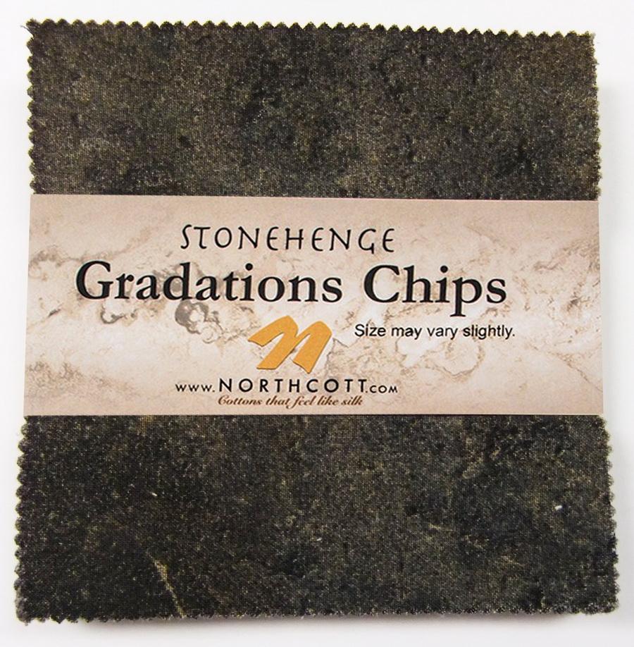 Stonehenge Gradations Brights Slate Chips - 5 inch Squares 42 Pieces