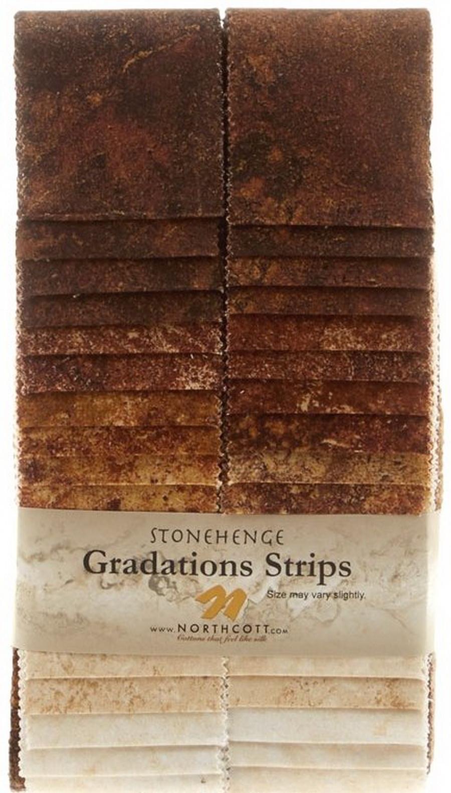 Stonehenge Gradations Brights Iron Ore - 2.5 inch wide Strips 40 Pieces