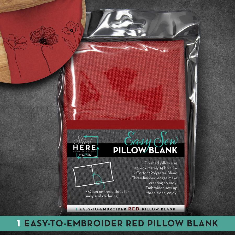OESD Pillow Blank Case Red 14 in x 14 in