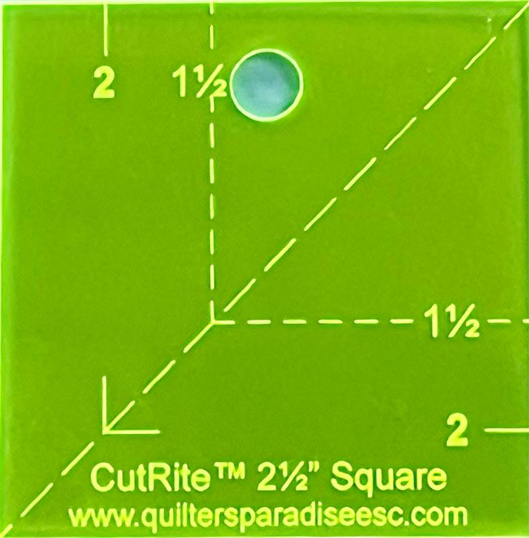 Quilters Paradise CutRite Slit N Sew 2.5 Inch Square Template