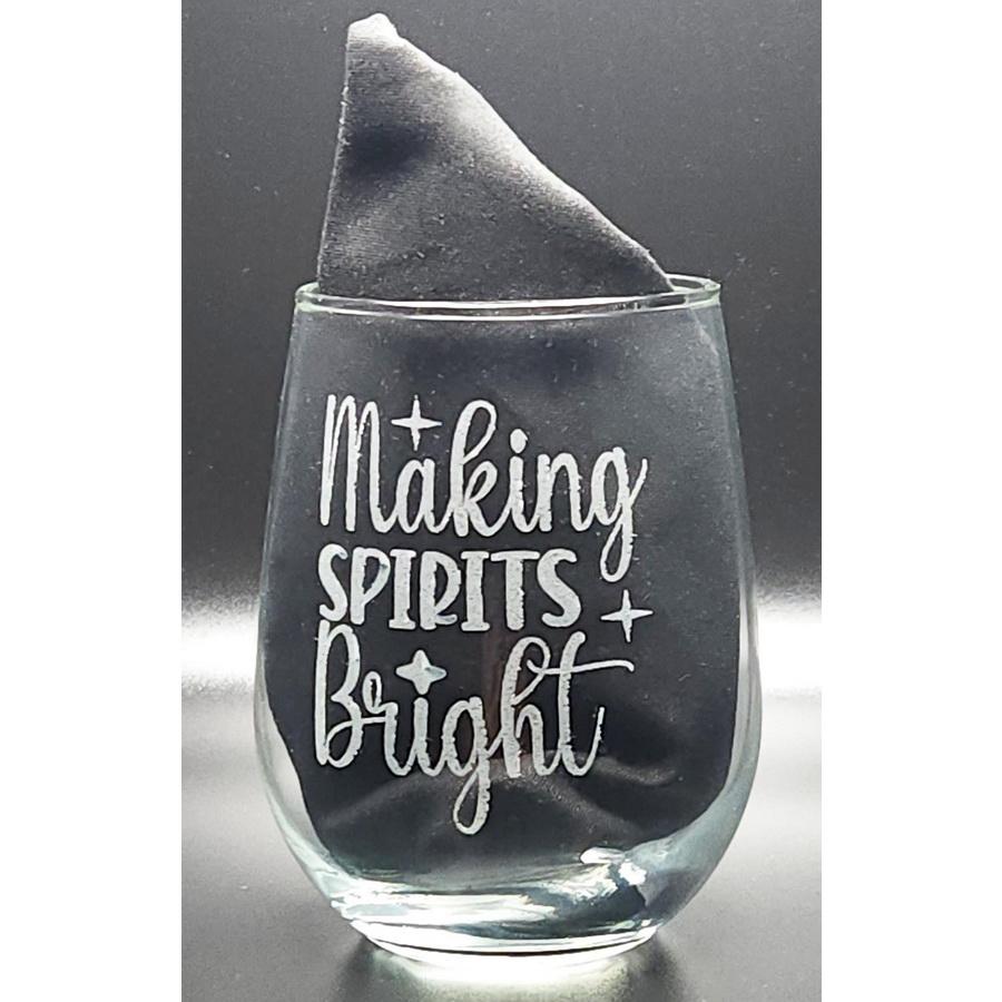Quilters Paradise Making Spirits Bright Wine Glass