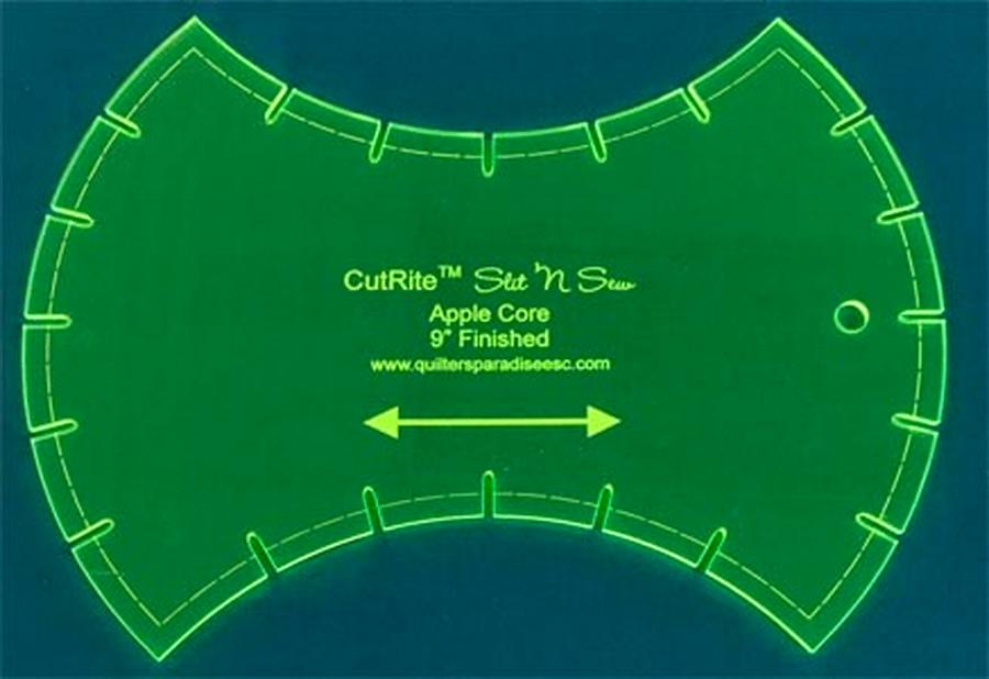 Quilters Paradise 9 inch Finished - Apple Core Ruler