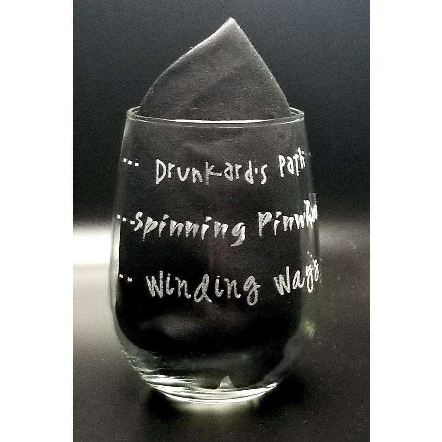 Stemless Glass - Drunkards Path, Spinning Pinwheel, Winding Ways