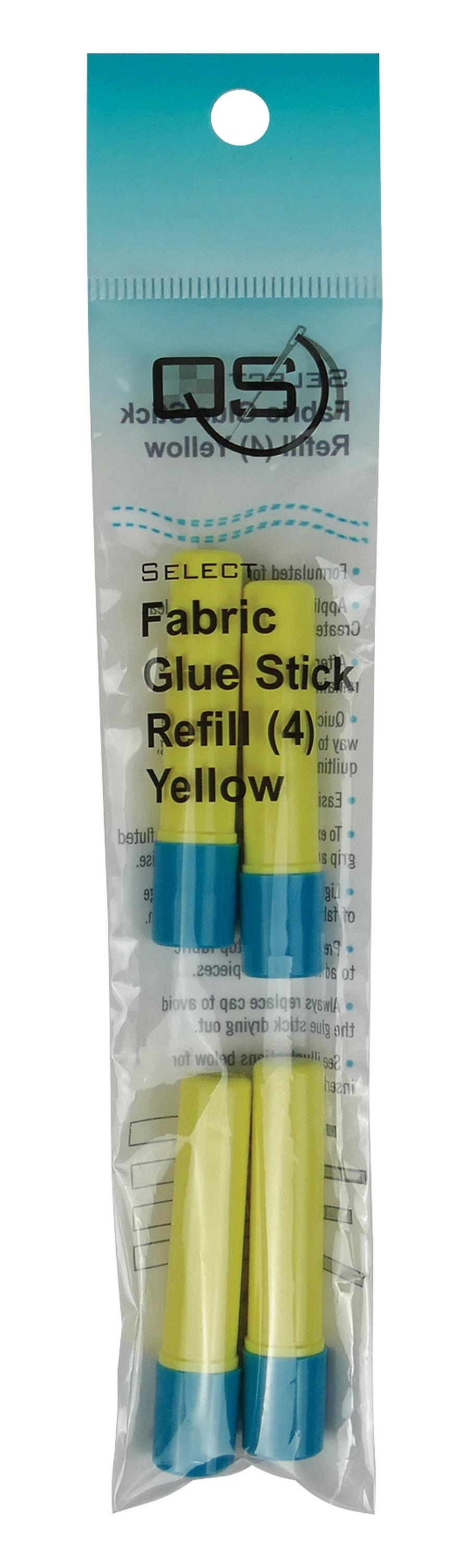 Quilters Select Yellow Fabric Glue Stick - Refill Pack of 4
