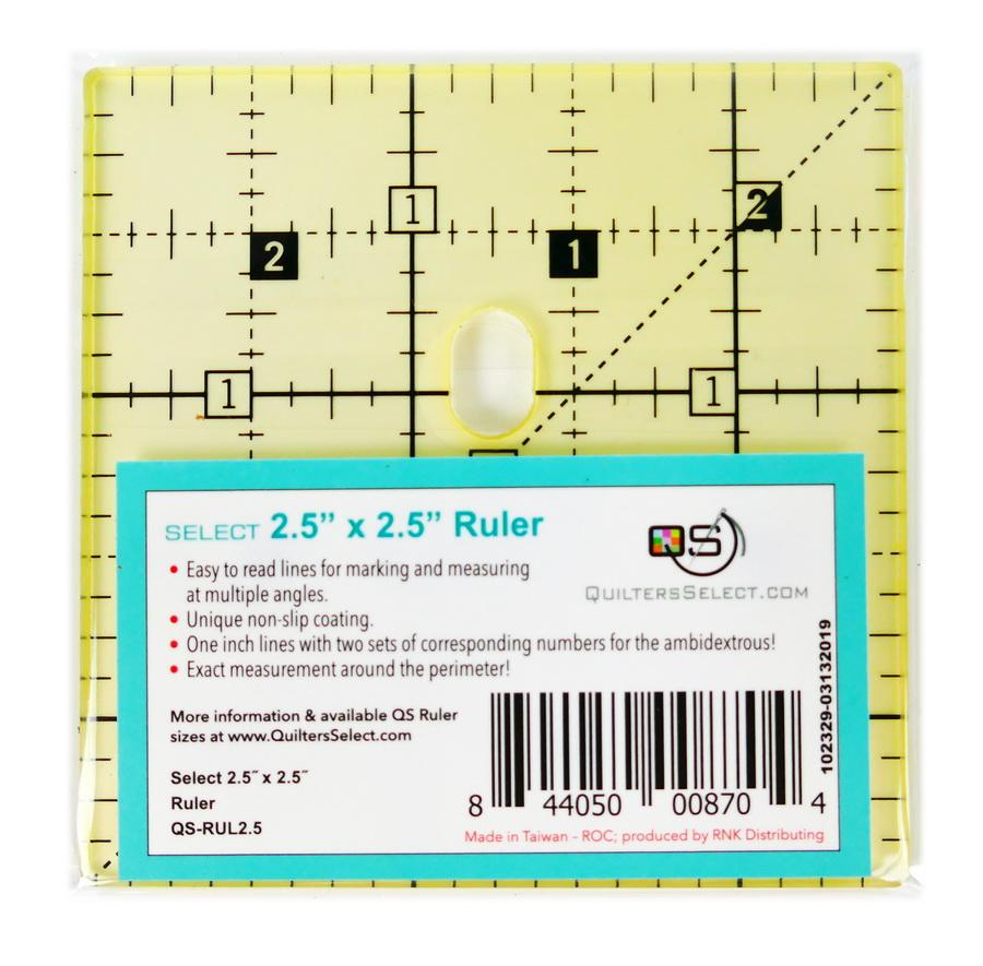 Quilters Select 2.5" x 2.5" Non-Slip Ruler