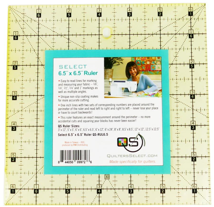 Quilters Select 6.5" x 6.5" Non-Slip Ruler